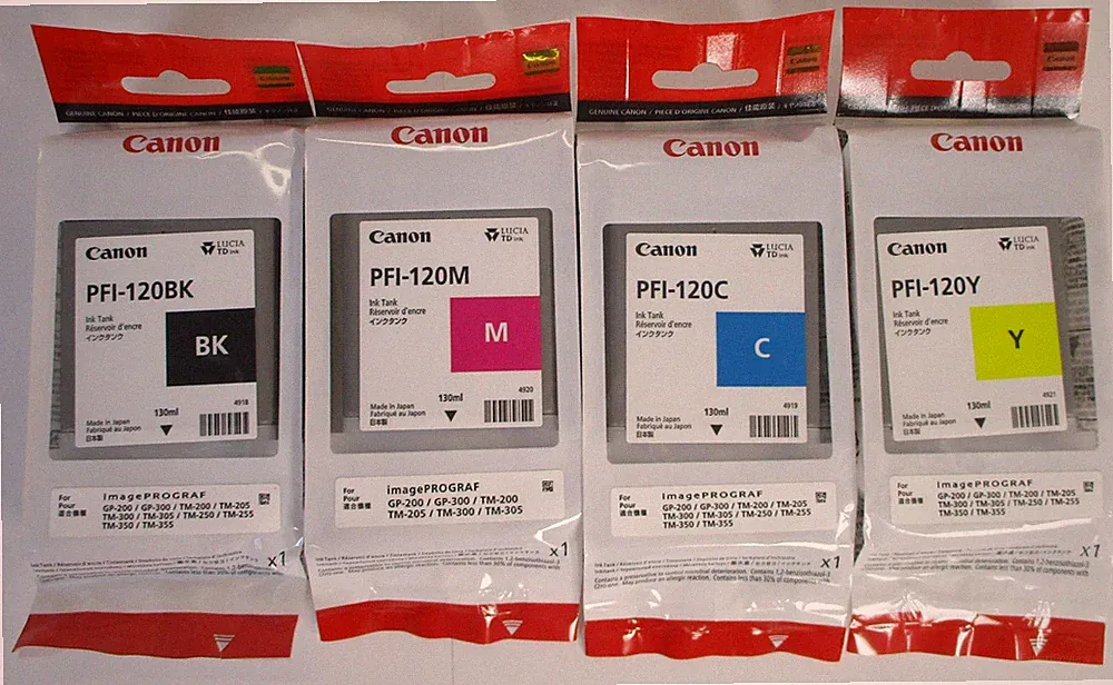 Canon PFI-120 130ml Ink Tanks PFI-120BK, PFI-120C, PFI-120M, PFI-120Y 2028